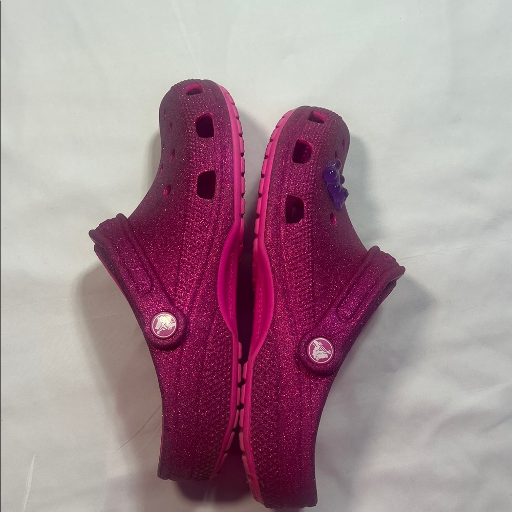 Crocs W9 M7 pink glitter - like new - Picture 4 of 6